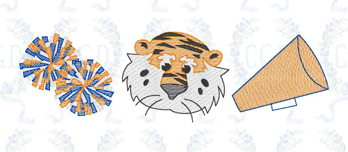 Tiger game trio name ruffle tee