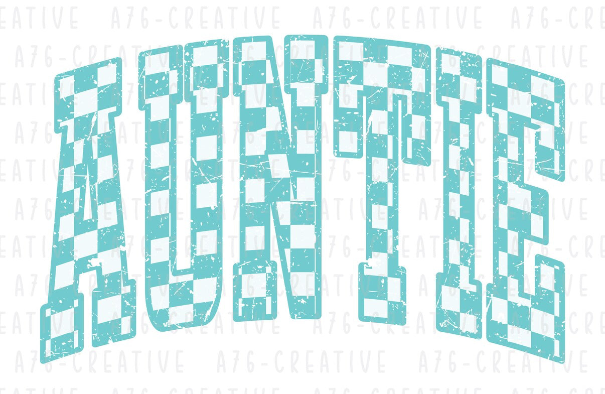 Auntie teal checkered