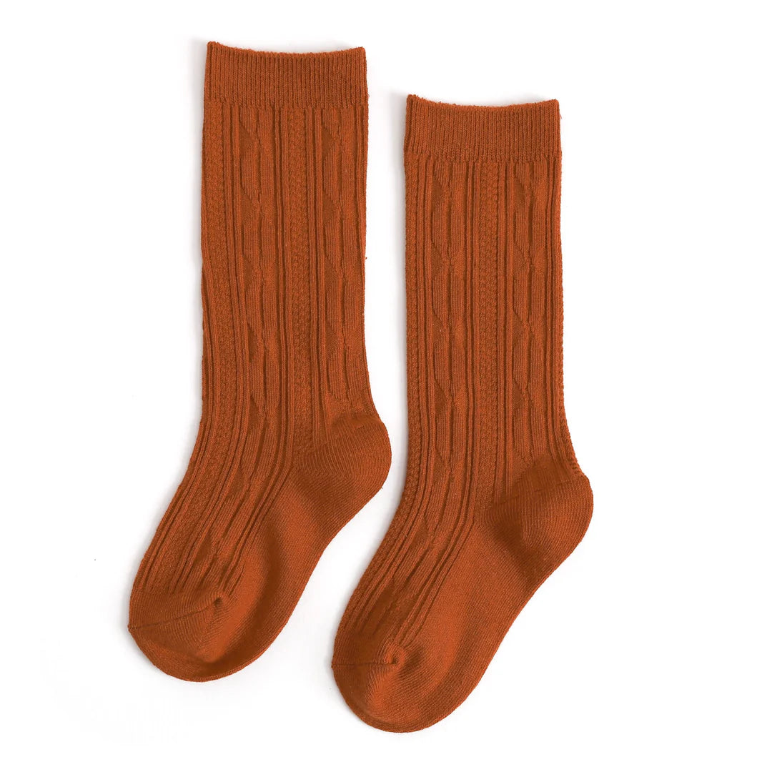 Solid pumpkin spice socks