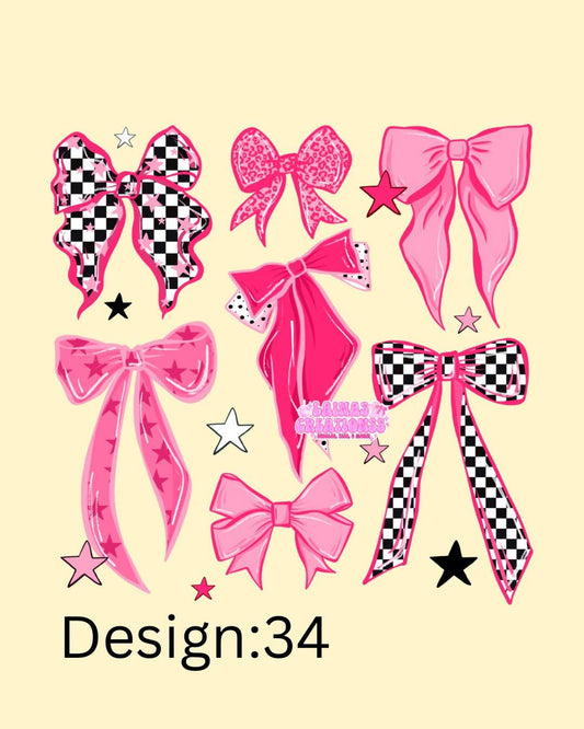 PINK CHECKER BOWS