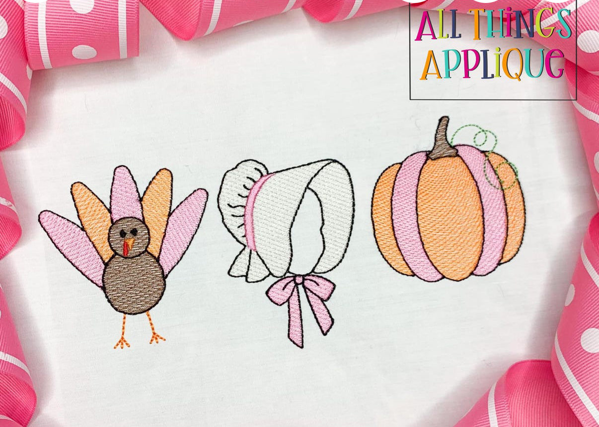 Turkey trio name ruffle tee