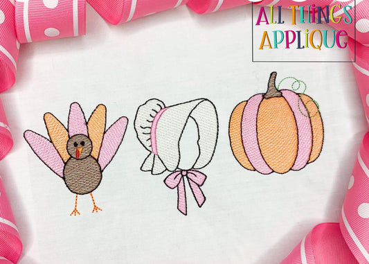 Turkey trio name ruffle tee