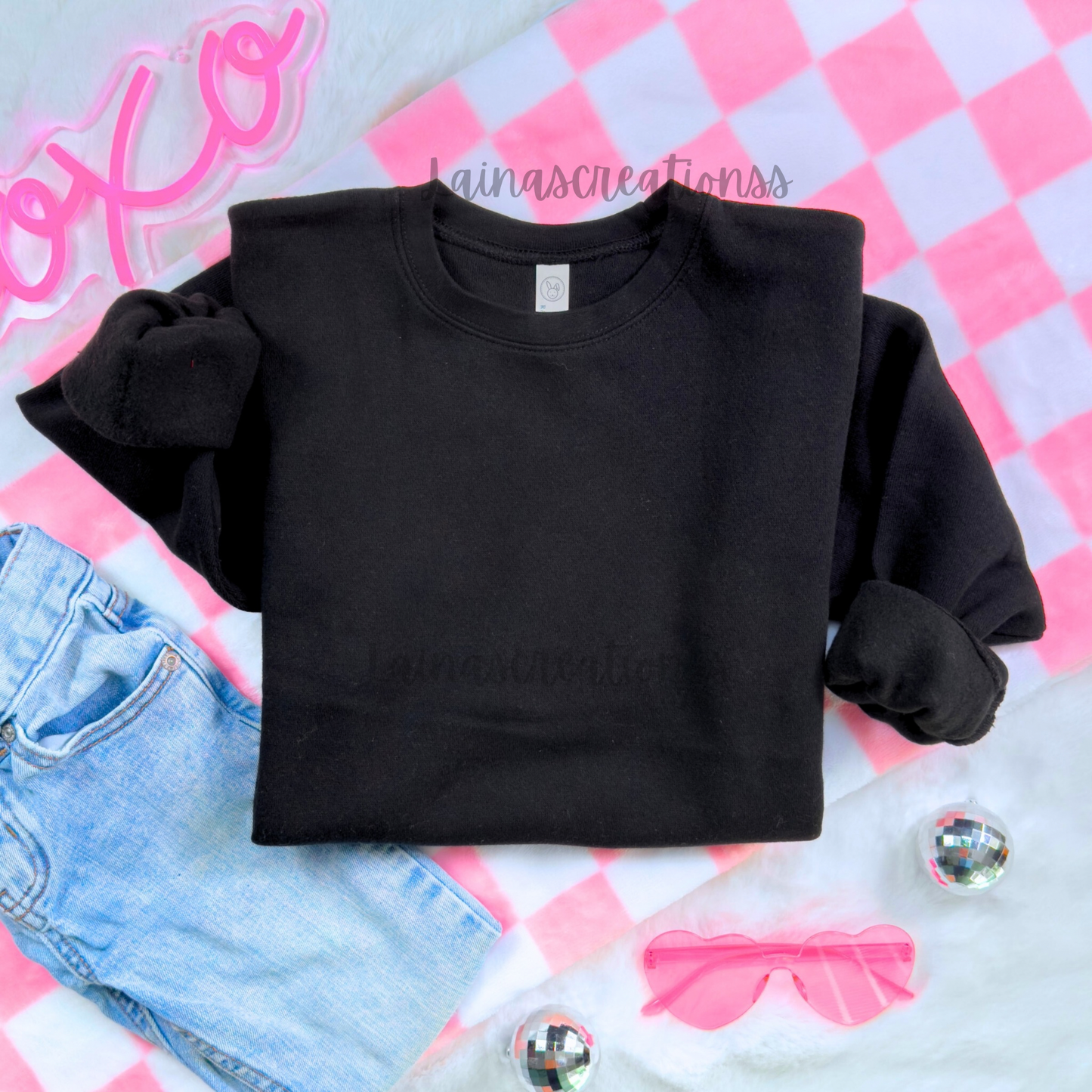 Large black sweater pick your print