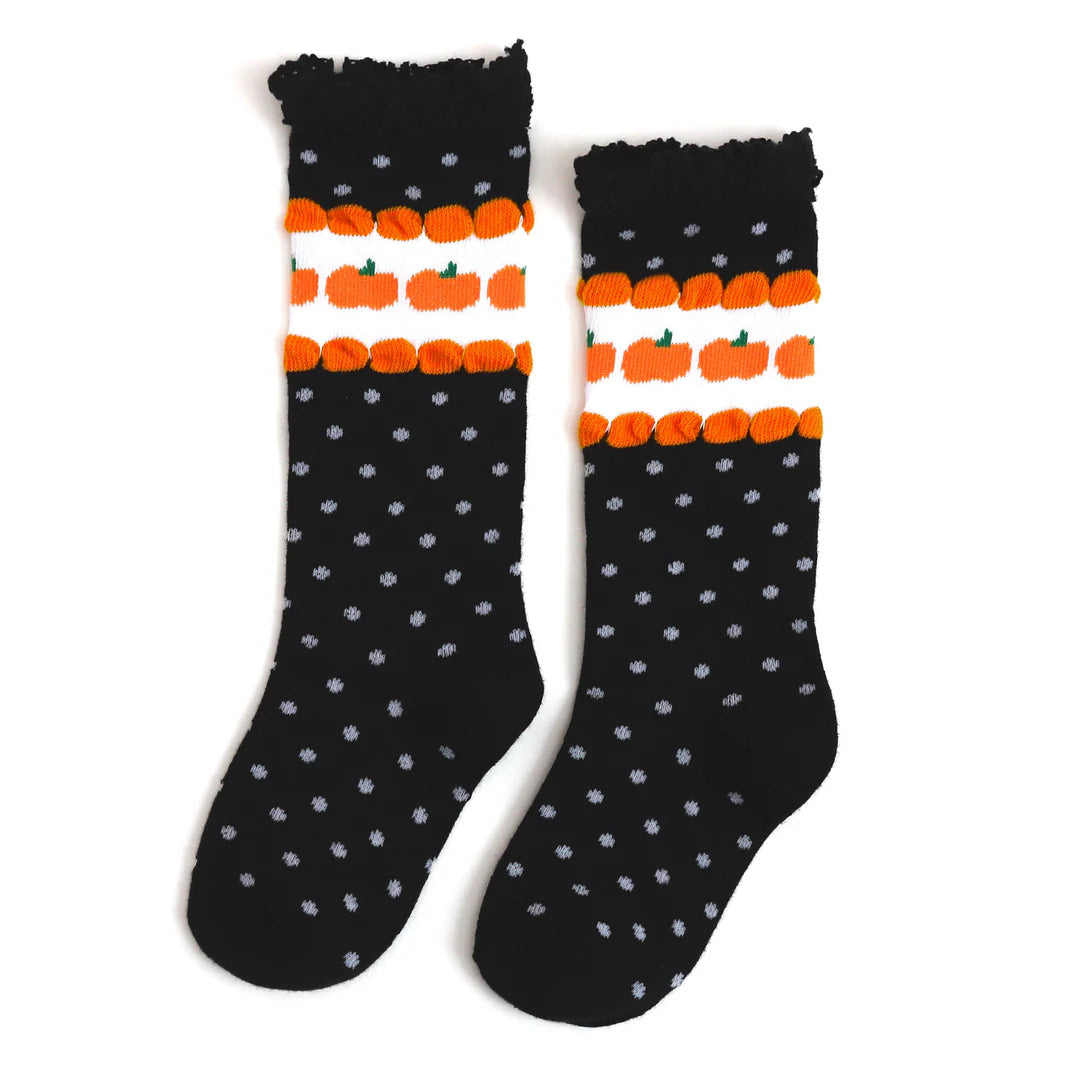 Pumpkin dot lace socks